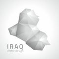 Iraq vector polygonal grey and silver triangle map