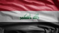 Iraqi flag waving in the wind. Iraq banner blowing soft silk