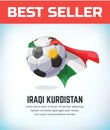 Iraqi Kurdistan football or soccer ball. Football national team. Vector illustration