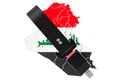 Iraqi map with safety belt. Security and protect or insurance co