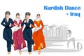 Iraqi People performing Kurdish dance of Iraq Royalty Free Stock Photo