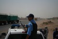 Iraqi Police Checkpoint Overwatch Royalty Free Stock Photo