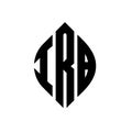 IRB circle letter logo design with circle and ellipse shape. IRB ellipse letters with typographic style. The three initials form a Royalty Free Stock Photo
