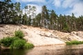 Irbe river and beautiful steep banks, Latvia Royalty Free Stock Photo