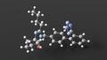 irbesartan molecular structure, angiotensin ii receptor antagonists, ball and stick 3d model, structural chemical formula with