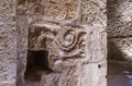 The remains of the bas-relief on the inner wall of Ajloun Castle, also known as Qalat ar-Rabad, is a 12th-century Muslim castle si