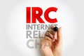 IRC Internet Relay Chat text on image showing digital conversation, online communication, real time messaging, software connection Royalty Free Stock Photo