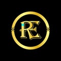 IRE branding luxury logo for your brand. golden colour and luxury design.