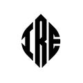 IRE circle letter logo design with circle and ellipse shape. IRE ellipse letters with typographic style. The three initials form a Royalty Free Stock Photo