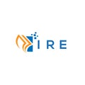 IRE credit repair accounting logo design on white background. IRE creative initials Growth graph letter logo concept. IRE business