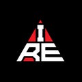 IRE triangle letter logo design with triangle shape. IRE triangle logo design monogram. IRE triangle vector logo template with red Royalty Free Stock Photo