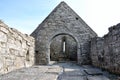 Ireland Aran island ruin church panorama1