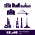 Ireland travel destination vector illustration.