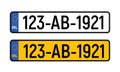 Ireland car license plate isolated country drive symbol. Transportation ireland european vehicle number.