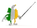 Ireland character aiming with pointer stick