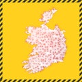 Ireland closed - virus danger sign.