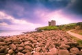 Ireland Coast and Castle Ruins Royalty Free Stock Photo