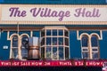 Ireland. Cork. The colorful shopping streets. The facade of The Village Hall shop with its large Italian coffee maker