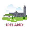 Ireland country design template Flat cartoon style
