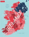 Ireland country detailed editable map Royalty Free Stock Photo