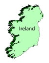 Ireland 3D Map Royalty Free Stock Photo