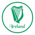 Ireland emblem with celtic harp Royalty Free Stock Photo