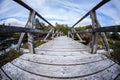 Ireland Fisheye Landscape with Wooden Pathway on Rocky Beach Royalty Free Stock Photo