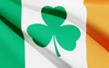 Ireland flag with clover