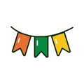 ireland flag colors in garlands st patrick celebration icon Royalty Free Stock Photo