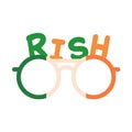 Ireland flag glasses with good luck message for Saint Patrick's Day