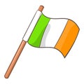 Ireland flag icon, cartoon style