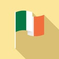 Ireland flag icon flat vector. Irish republic flag