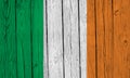 Ireland Flag Over Wood Planks