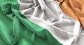 Ireland Flag Ruffled Beautifully Waving Macro Close-Up Shot Royalty Free Stock Photo