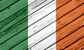 Ireland flag, wood wall texture concept