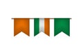 Ireland garland with bright flags.