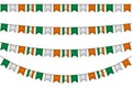 Ireland garland with flags.