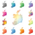 Ireland geometric polygonal, mosaic style maps.