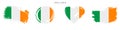 Ireland hand drawn grunge style flag icon set. Free brush stroke flat vector illustration isolated on white