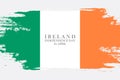 Ireland Independence Day, 24 april greeting card. Brush stroke holiday background.