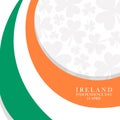 Ireland Independence Day, 24 april greeting card with clover background.