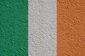 Ireland Politics Or Business Concept: Irish Flag Wall With Plaster, Texture