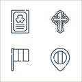 ireland line icons. linear set. quality vector line set such as map placeholder, ireland, celtic cross