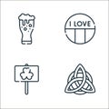 ireland line icons. linear set. quality vector line set such as celtic knot, saint patricks day, ireland