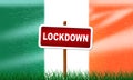 Ireland lockdown preventing ncov epidemic or outbreak - 3d Illustration