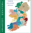 Ireland map. Royalty Free Stock Photo