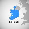 Ireland - white country borders outline