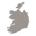 Ireland map abstract schematic from black ones and zeros binary Royalty Free Stock Photo