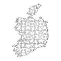 Ireland map from black pattern composed puzzles. Vector illustration Royalty Free Stock Photo