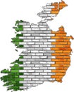 Ireland map on a brick wall